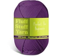 Morbido filato per uncinetto, filato per principianti con punti facili da vedere, 230 m di filato Amigurumi, misto cotone-nylon, filato per magliette, per uncinetto, peso pettinato, 4, colore viola