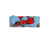 Morbido fiocco - bellissimo fiocco rosso con stampa di uccellini, accessorio per capelli per neonati, neonati e bambini piccoli