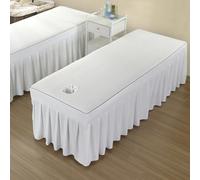 Morbido Lenzuolo da Tavolo per Massaggi Adatto, Lenzuolo da Lettino per Massaggi con Foro, per Il Massaggio dei Salone White 180x70cm(S)