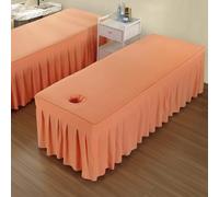 Morbido Lenzuolo da Tavolo per Massaggi Adatto, Lenzuolo da Lettino per Massaggi con Foro, per Il Massaggio dei Salone Orange 180x70cm(S)