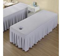 Morbido Lenzuolo da Tavolo per Massaggi Adatto, Lenzuolo da Lettino per Massaggi con Foro, per Il Massaggio dei Salone Light grey 180x60cm(S)