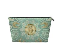 Morbido mandala celtico verde salvia e oro, Borsa da toilette Borsa per trucco Borsa per cosmetici Borsa da toilette da viaggio portatile