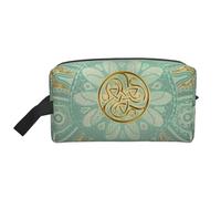 Morbido mandala celtico verde salvia e oro, Borsa per il trucco Borsa per cosmetici Borsa da viaggio portatile da viaggio Borsa per trucco Organizer