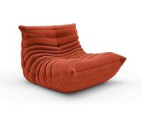 Morbido mohair Lounge Chair Cozy Teddy Lazy Sofa Chair per Fireside Love Seat Sedia da pavimento (dimensioni: 85 cm, colore: arancione)