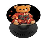 Morbido orsacchiotto che dondola un costume tradizionale kimono PopSockets PopGrip Adesivo