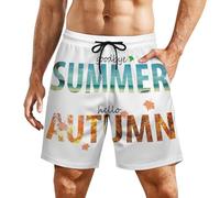 Morbido Pantaloncini Mare Good Bye Summer Hello Autumn Print Costume da Bagno Uomo Leisure Pantaloncini da Bagno per Nuoto Piscina Surf S