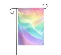 Morbido pastello arcobaleno sfumato sottile ondulato bandiera da giardino 30 x 45 cm verticale su entrambi i lati casa colonica vacanze decorazioni esterne bandiera cortile