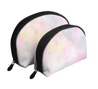 Morbido pastello dai colori vivaci astratto calmo le arti, Borsa per trucco a conchiglia Portamonete da donna Borsa da toilette piccola Borsa per cosmetici 2 pezzi