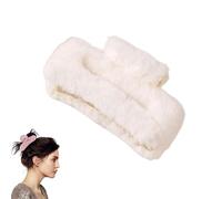Morbido peluche fermagli per capelli, morbidi fermagli per capelli, forte tenuta, antiscivolo, per adolescenti, fermagli per capelli da donna (bianco)