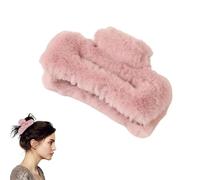 Morbido peluche fermagli per capelli, morbidi fermagli per capelli, forte tenuta, antiscivolo, per adolescenti, fermagli per capelli da donna (rosa)