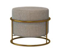 Morbido poggiapiedi trapuntato con design moderno per casa, soggiorno, camera da letto, ufficio, beige, in lino, quadrato, per cambiare le scarpe, poggiagambe imbottito per il massimo comfort