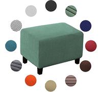 Morbido pouf elasticizzato giallo - lavabile quadrato poggiapiedi protezione per soggiorno - piccole dimensioni, vestibilità elastica, elegante decorazione per la casa