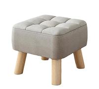 Morbido pouf ottomano 30 x 30 x 34 cm poggiapiedi in peluche con base in legno, sgabello imbottito versatile per ingresso, soggiorno, camera da letto, elegante arredamento per la casa.