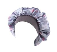 Morbido raso da notte for dormire cappello da donna elastico a fascia larga copertura for la perdita dei capelli avvolgente for la testa cofano in raso bellezza dei capelli berretti chemio cura(Plum)