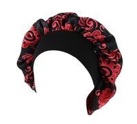 Morbido raso da notte for dormire cappello da donna elastico a fascia larga copertura for la perdita dei capelli avvolgente for la testa cofano in raso bellezza dei capelli berretti chemio cura(Green)