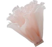 Morbido rotolo di nastro con volant e perle, per decorazioni artigianali di nozze e abbellimento di abiti, tulle bianco trasparente