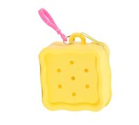 Morbido Silicone Zipper Coin Purse Lovely Cartoon Hole Design Miniature Wallet Bambini Storage Pouch Organizzatori per Ki, Giallo, 8x8cm/3.15x3.15inches