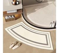 Morbido tappetino da bagno curvo per doccia rotonda, antiscivolo, ad asciugatura rapida, forte assorbimento d'acqua, tappeto rotondo per box doccia quadrante