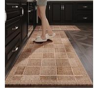 Morbido tappetino da cucina antiscivolo imbottito con impermeabile per mantenere i pavimenti al sicuro e fornire comfort mentre si sta in piedi per cucinare o lavorare (marrone)