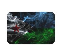 Morbido Tappeto d'Ingresso Smoke Style Flag of Djibouti Tappeto per porta d'ingresso Tappetino per piedi 40×60cm per Corridoio,Corridoio,Ufficio