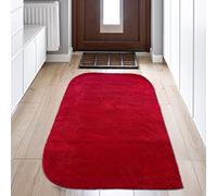 Morbido tappeto lavabile con angoli arrotondati - rosso, 80x150 cm