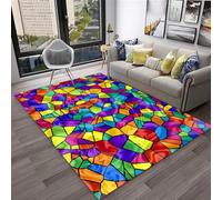Morbido Tappeto Per Sala Da Pranzo Stampato In 3D Visione Dell'Arcobaleno Di Illusione Di Colore 120 X 160 Cm - Tappeto Antiscivolo A Pelo Corto - Zerbino Decorativo Per La Casa - Antimacchia, 6E8L6O