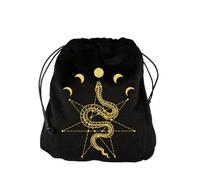 Morbido Tarocchi Storage Bag Board Game Card Drawstring Bag Oracles Card Runes Holder Viaggio Regalo Gioielli Sacchetti Tarocchi Deck Holder Coulisse Pouch, nero 6, Taglia unica