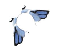 Morbido telaio pieghevole corno diavolo cerchietto realistico pelliccia sintetica orecchio animale gioco di ruolo accessorio costume per Halloween evento fantasy creatura animale orecchio copricapo