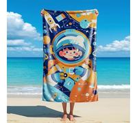 Morbido Telo Mare Astronaut Space Adventure Cute Outer Space Planet Telo da Spiaggia Assorbente Asciugamano da Bagno per Adulto Viaggi Nuoto 80X130Cm