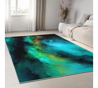 Morbido Verde Acqua Tappeto Camera da Letto, Sogno Delicato Marmo Tappetino a pelo corto, Resistente alle macchie Tappeti con fondo antiscivolo 120 x 170 cm