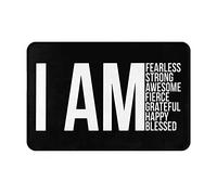 Morbido Zerbini per esterni I Am Fearless, I Am Strong, I Am Blessed Tappetino di benvenuto Tappetino per vasca da bagno 40×60cm per Vasca da Bagno,Porta d'Ingresso,Soggiorno