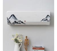 Morbuy 2 Pezzi Condizionatore Copertura, Stile Cinese Custodia Protettiva Aria Condizionata Interni Coperture del Condizionatore d'Aria di Polvere Decorativo della Stanza (80x20x27cm,E)
