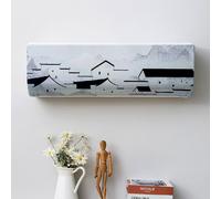 Morbuy 2 Pezzi Condizionatore Copertura, Stile Cinese Custodia Protettiva Aria Condizionata Interni Coperture del Condizionatore d'Aria di Polvere Decorativo della Stanza (80x20x27cm,M)