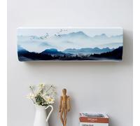 Morbuy 2 Pezzi Condizionatore Copertura, Stile Cinese Custodia Protettiva Aria Condizionata Interni Coperture del Condizionatore d'Aria di Polvere Decorativo della Stanza (80x20x27cm,K)