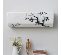 Morbuy 2 Pezzi Condizionatore Copertura, Stile Cinese Custodia Protettiva Aria Condizionata Interni Coperture del Condizionatore d'Aria di Polvere Decorativo della Stanza (80x20x27cm,C)