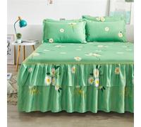 Morbuy 3 Pezzi Set Gonna da Letto per Singolo Matrimoniale, Gonna da Letto con 2 Federe, Elasticizzata Copriletto con Volant Coprirete per Letto Lenzuola (120x200cm,Modello E)