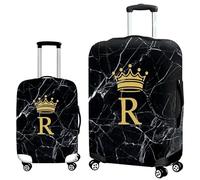 Morbuy 3D Stampa Elastica Proteggi Valigia Suitcase Luggage Cover, Nero Marmo Dalla A Alla Z Lavabile Viaggio Bagagli Coprire Copri Trolley Valigia Copertura (R,M (22-24pollici))