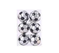 Morbuy 6 Pezzi Palline per Albero di Natale, Diametro 6 cm Palle di Natale in Plastica Scatola Porta Applique Ornamenti Festa Decorazioni Natalizie Albero Palle per Matrimoni (6CM,Calcio)