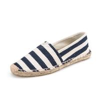 Morbuy Alpargatas Mujer Planas, Zapatillas Esparto Mujer Cerradas Alpargatas Boda Sencillas y Cómodas Raya Zapatillas Esparto Hombre Espardeñas sin Cordones Transpirables (Blu,39)