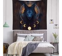 Morbuy - Arazzo da parete multicolore con disegno di lupo mandala, decorazione artistica per casa, dormitorio, arazzo decorativo in stile bohémien, per yoga, tovaglia (150 x 200 cm, lupo g)