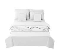 Morbuy Bianco Runner Letto Matrimoniale, Corridore Letto, Morbido Sciarpa e Federa da Letto, Stampa in Marmo 3D Modern Scarf Runner Decorazione per Alberghi Hotel (Bianco 3,50x240cm)