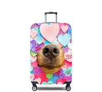 Morbuy Copri Valigia, Elastic Proteggi Copertura per Valigie, Custodia Bagaglio da Viaggio Copertura Valigia per 18-32 Pollici per Bagagli da Viaggio, Coprivaligia Anti-polvere (Cuori colorati,S)