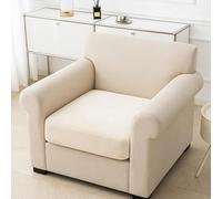 Morbuy Copricuscini per Sedile di Divano Elasticizzati, Copricuscini Universali per Divano Altamente Elastici in Velluto Morbido con Fondo Elastico (Beige,3 Posti Plus)