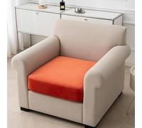 Morbuy Copricuscini per Sedile di Divano Elasticizzati, Copricuscini Universali per Divano Altamente Elastici in Velluto Morbido con Fondo Elastico (Rosso-arancione,1 Posto Plus)