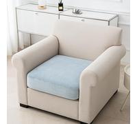 Morbuy Copricuscini per Sedile di Divano Elasticizzati, Copricuscini Universali per Divano Altamente Elastici in Velluto Morbido con Fondo Elastico (Azzurro chiaro,4 Posti Plus)