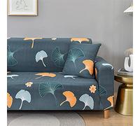 Morbuy Copridivano Elasticizzato Universale con Braccioli, Copridivano Stampa semplicità, Fodera per Divano Allungabile Antiscivolo AntiGraffio Sofa Protettore (Ginkgo Biloba,4 posti(235-300cm))