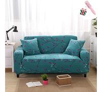 Morbuy Copridivano Fiore Copridivano Elasticizzato Fodera Copridivani Universale per Divano con Corda Fissa Sofa Protettore Copertura Divano Antiscivolo (2 posti,Bocciolo di Fiori Verde)