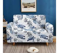 Morbuy Copridivano Fodera Copridivani di 3D Oceano Stampa, Elasticizzato Sofa Protettore Copertura per 1/2/3/4 posti Divano Poltrone + Rullo Appiccicoso Regalo (Tartaruga di Mare,3 posti)