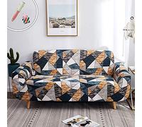 Morbuy Copridivano Geometria Elasticizzato Fodera Copridivani Universale per Divano con Corda Fissa Sofa Protettore Copertura Divano Antiscivolo (2 posti,Puzzle Geometrico)