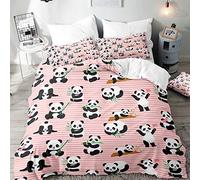 Morbuy Copripiumino Matrimoniale 180x220 e 2 Federa 50x75, Set Copripiumino Matrimoniale in Microfibra, Biancheria da Letto di Panda Stampa
